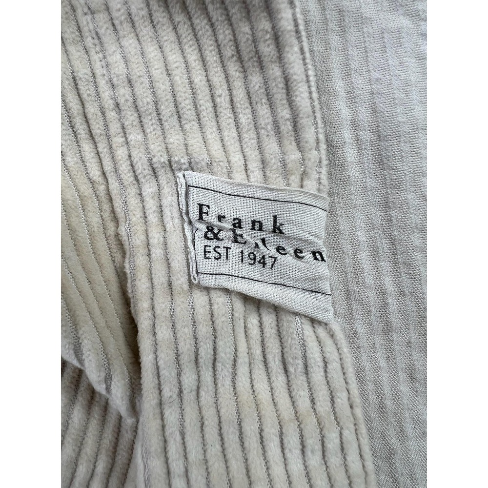Frank & Eileen Shirt Womens Medium Beige Stripe Shirley Corduroy Button Up Italy - Picture 8 of 10